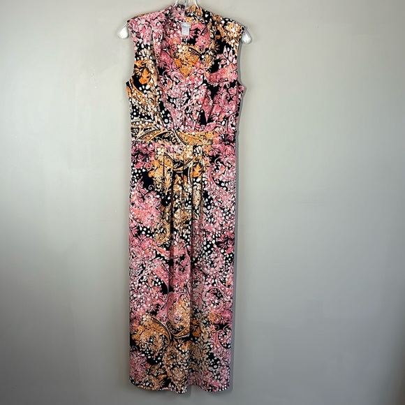 Chico’s Floral Pleated Paisley Maxi Dress Size O (S 4/6) - Picture 4 of 16
